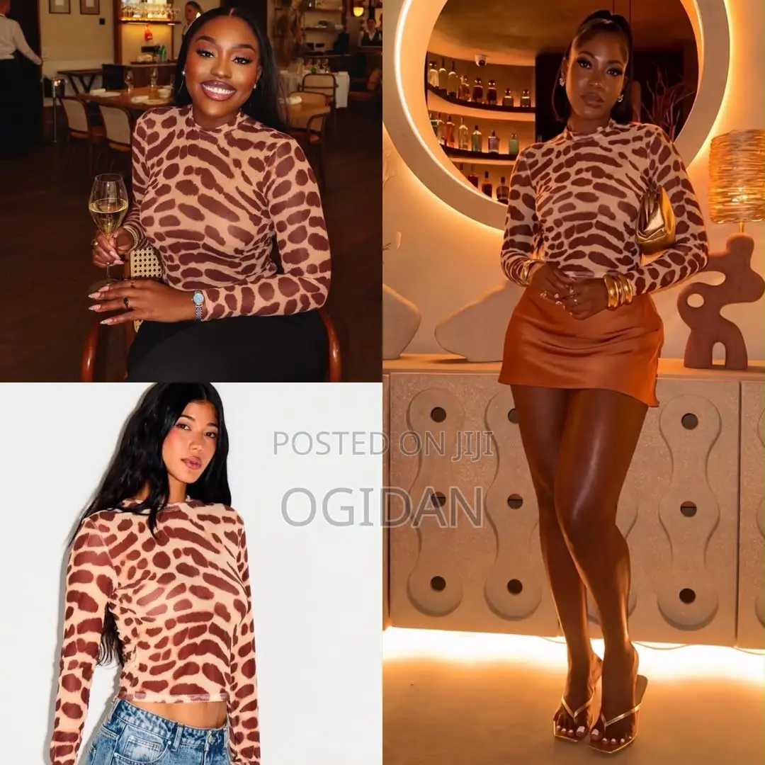Stunning Animal Print Mesh Top