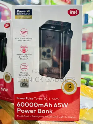 Power Bank for Laptop Itel 60000mAh 65W