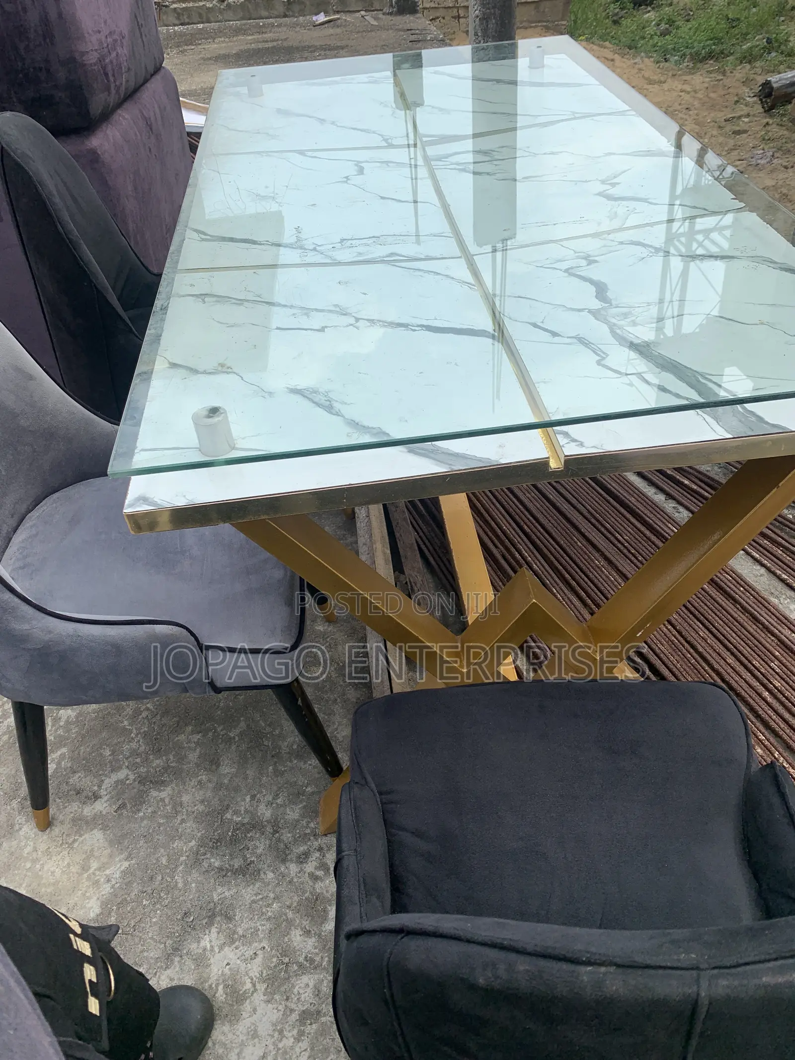 5 Seater Glass Top Dining Set