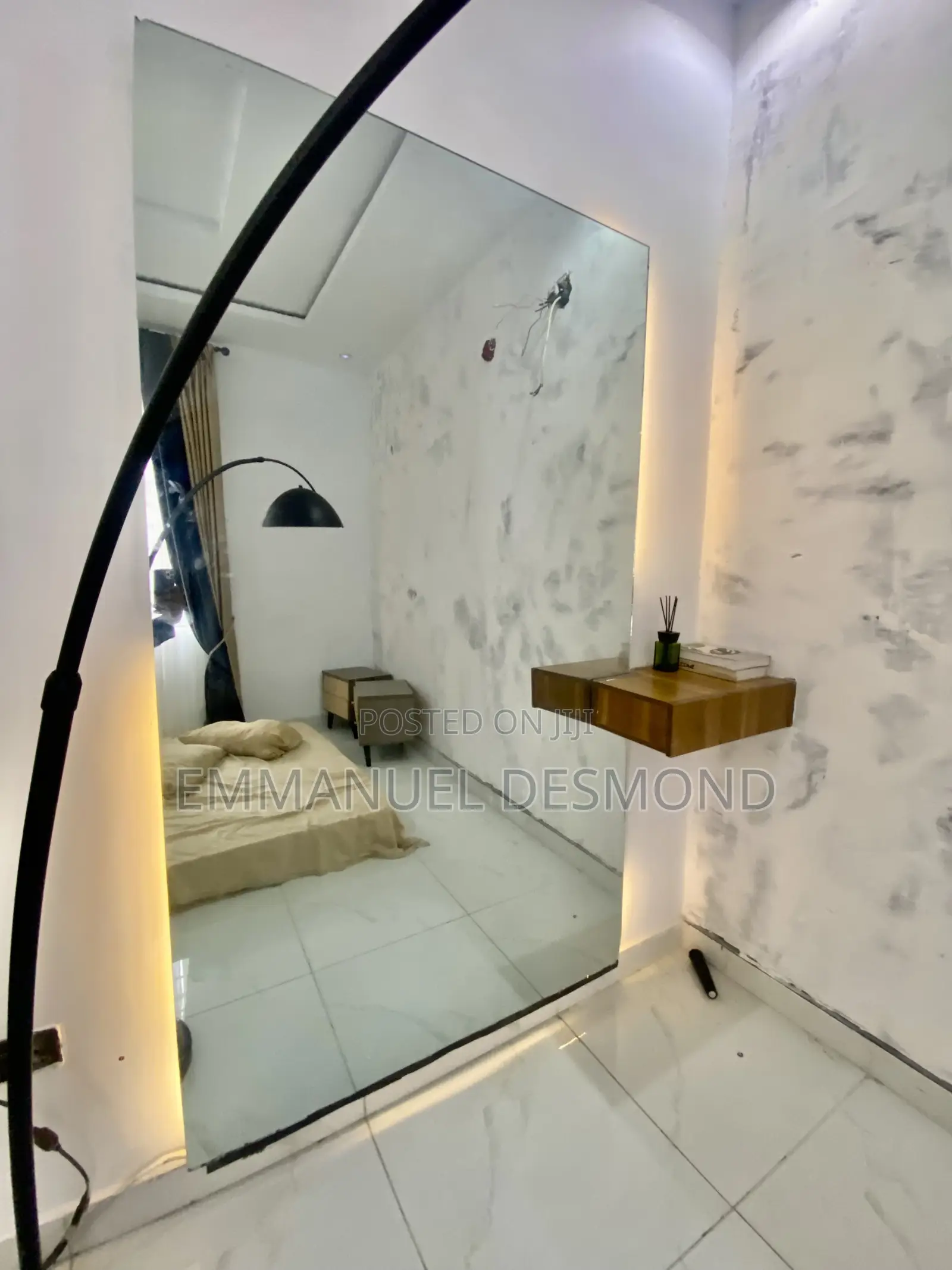 Big Mirror With Side Shelf