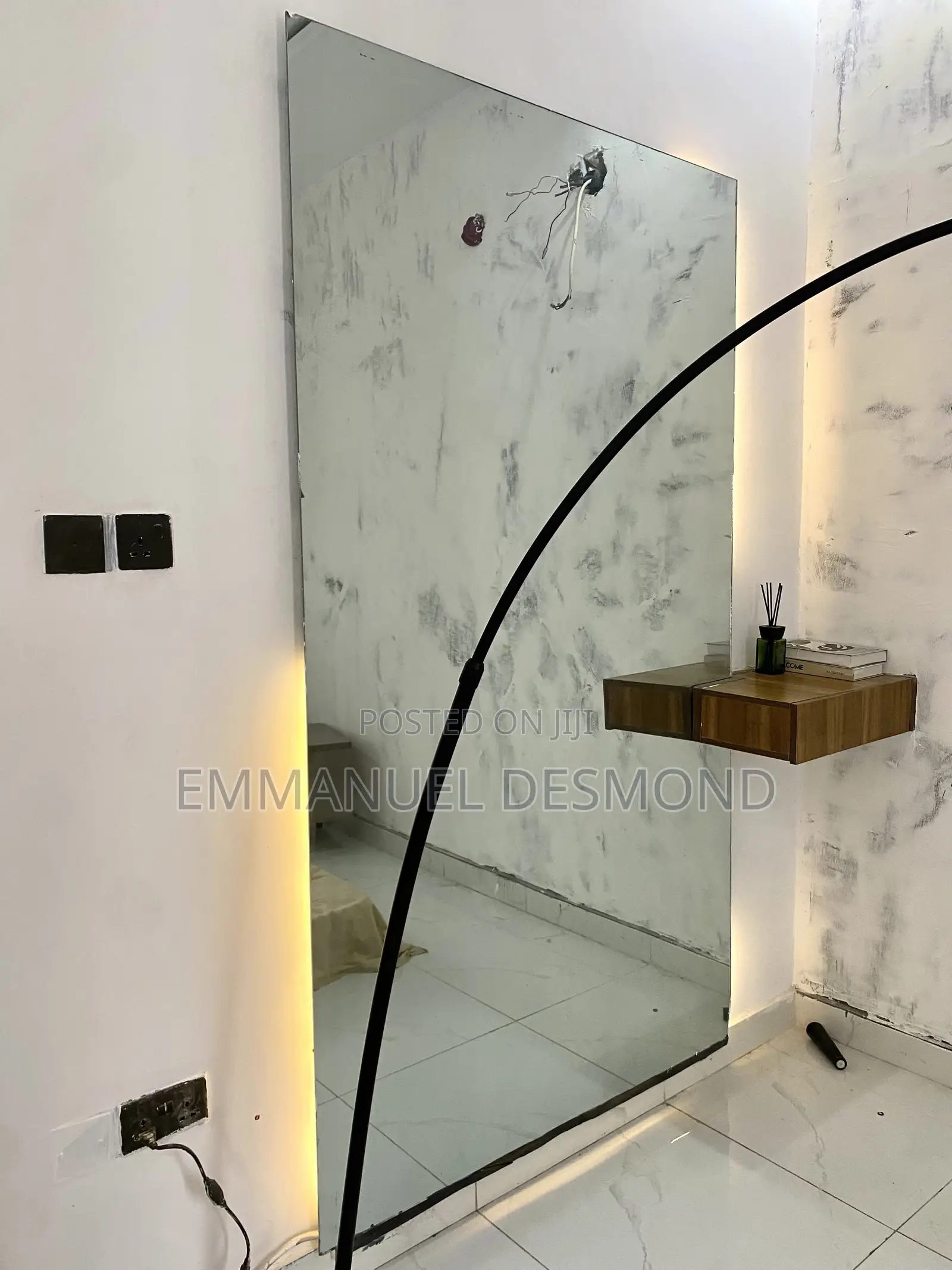 Big Mirror With Side Shelf