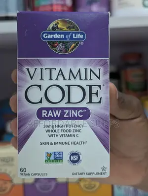 Garden of Life Raw Zinc 30mg + Vitamin C – 60 Capsules
