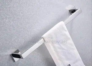 Chrome Square Towel Bar - 60cm Bathroom Towel Holder