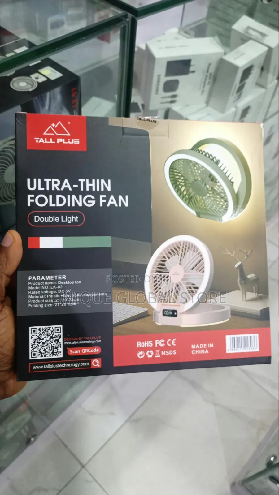 Tall Plus Ultra Thin Folding Fan