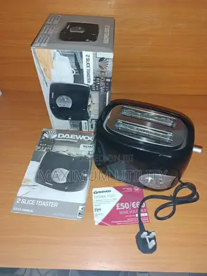 Daewoo 2 Slice 800 Watts Low Energy Consumption Pop Up Toaster