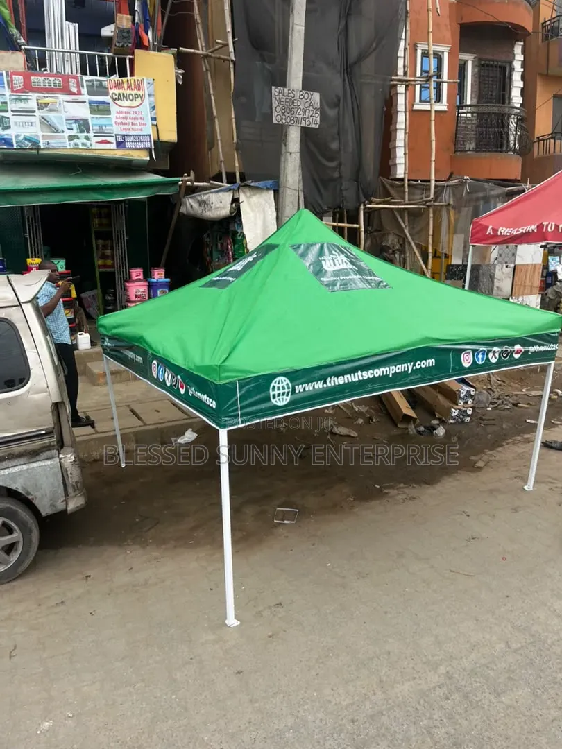 Light Green 10x10ft Canopy With White Pole.