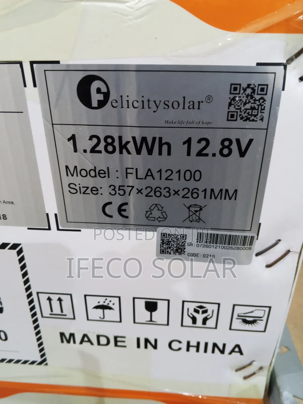 Felicity 1.28kwh 12v Lithium Battery