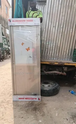 Premium Toilet Quality Aluminum Half Glass Door 7ft by 750