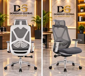 Executive Ergonomic Mesh Office Chair With a Breathable Grey Backrest