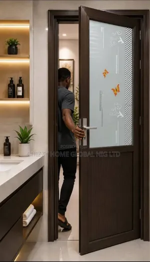 Luxury Aluminum Toilet Half Glass Door 7ft by 750