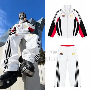 Classy White Unisex Two Piece Tracksuit