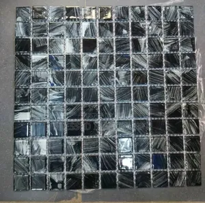 30x30 Glass Black Mosaic