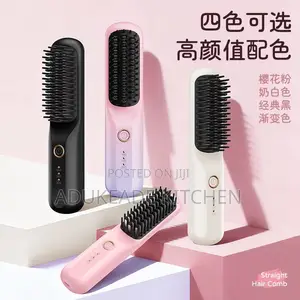 Portable Wireless Hot Comb Brush Professional Hair Straightener