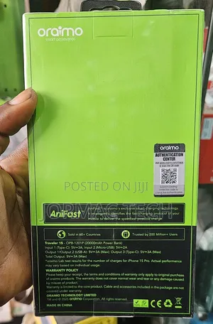 Oraimo Power Bank 20000mAh 15w