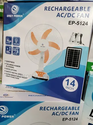 Rechargeable AC/DC Fan With Solar Panel