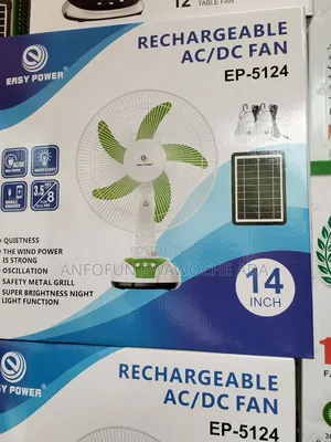 Rechargeable AC/DC Fan With Solar Panel