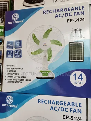 Rechargeable AC/DC Fan With Solar Panel