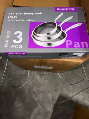 3PCS Stainless Steel Honeycomb Non-Stick Frying Pan