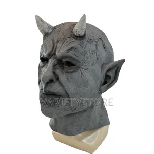 Black Devil Latex Demon Full Face Mask