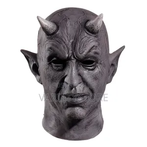 Black Devil Latex Demon Full Face Mask
