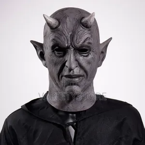 Black Devil Latex Demon Full Face Mask