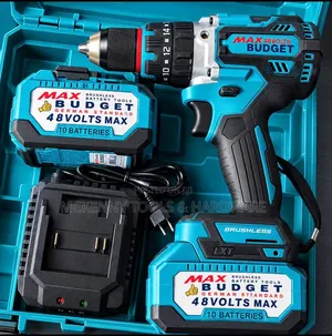 Max Budget 48v Brushless Cordless Drill Machine – 2 Batteries & Case