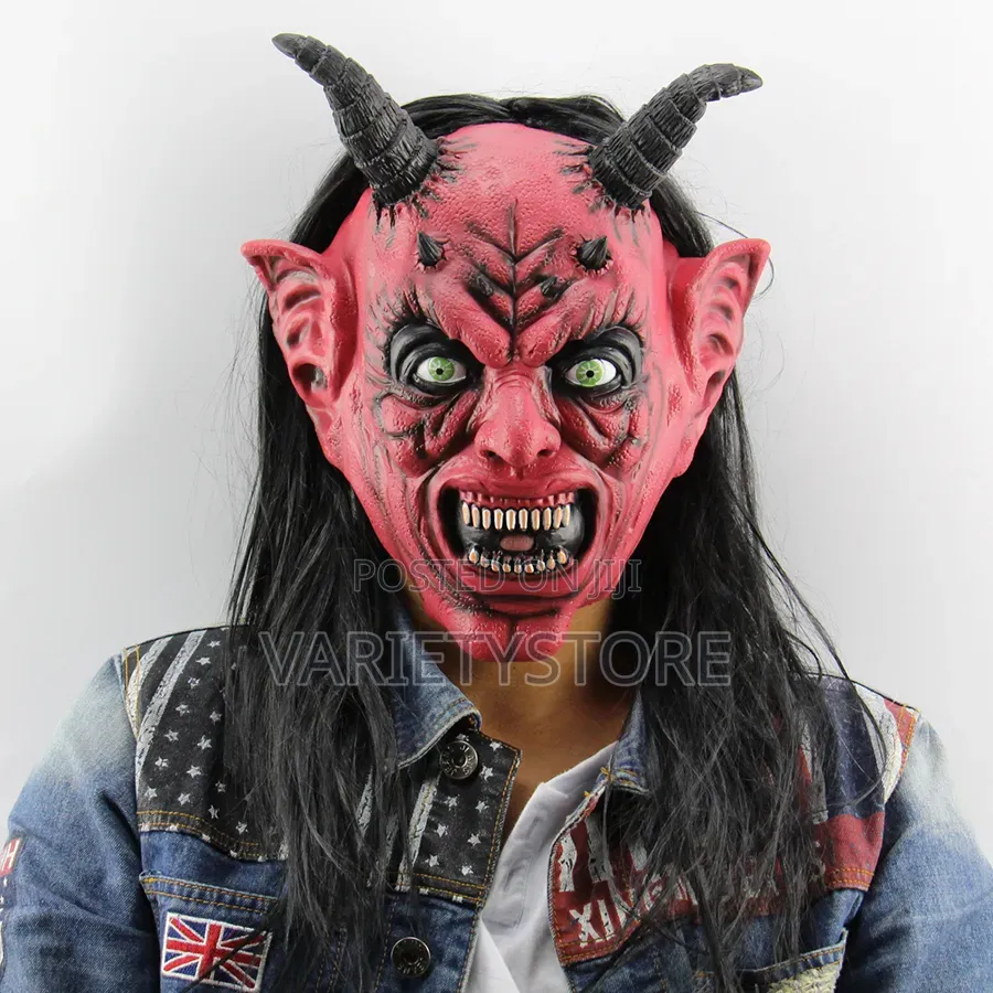 Creepy Devil Red Demon Halloween Full Face Mask