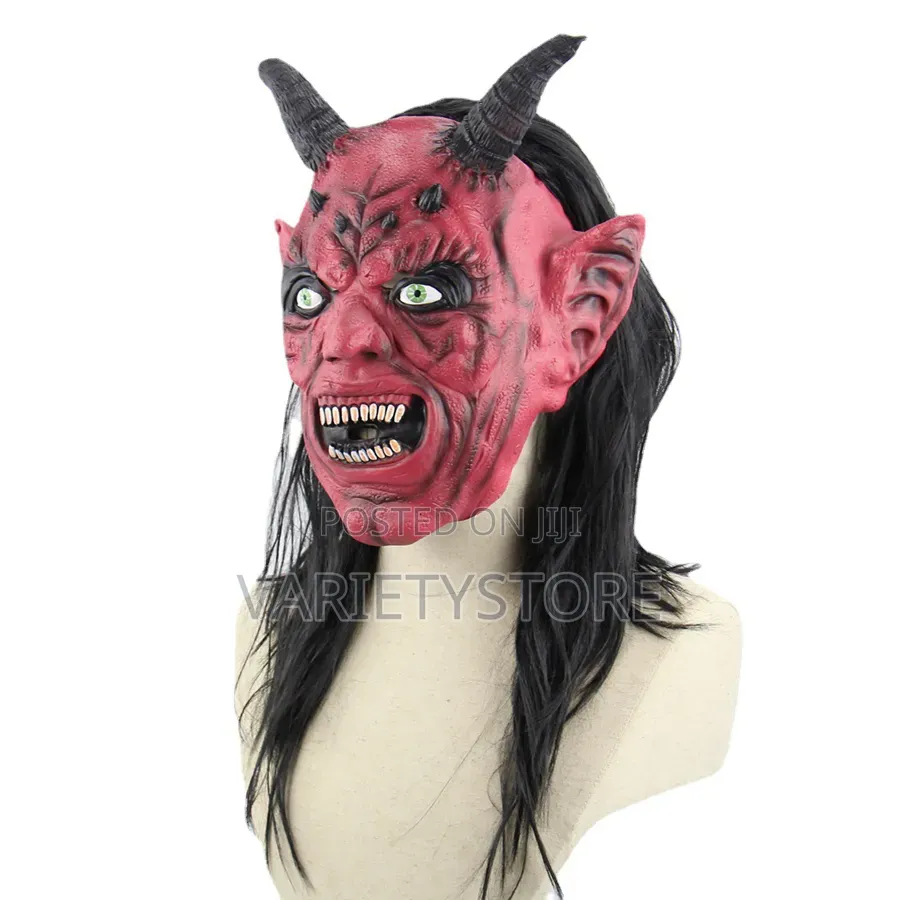 Creepy Devil Red Demon Halloween Full Face Mask