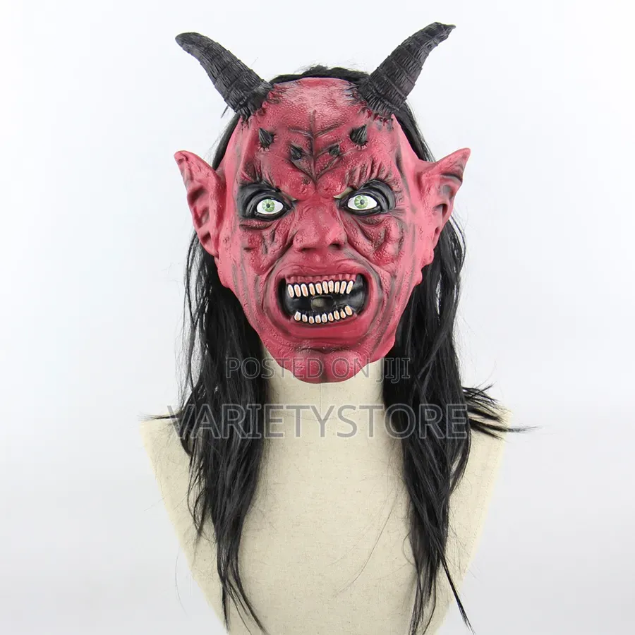 Creepy Devil Red Demon Halloween Full Face Mask