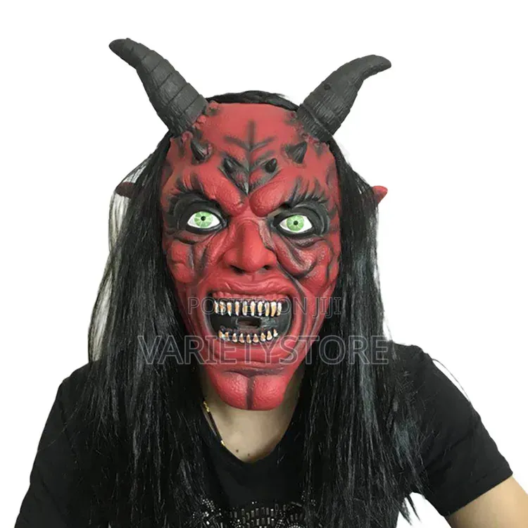 Creepy Devil Red Demon Halloween Full Face Mask