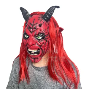 Creepy Devil Red Demon Halloween Full Face Mask