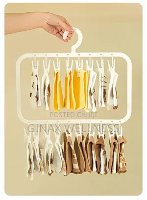 18 Clips Double-Layer Baby Clothes Hanger and Socks Drying Rack