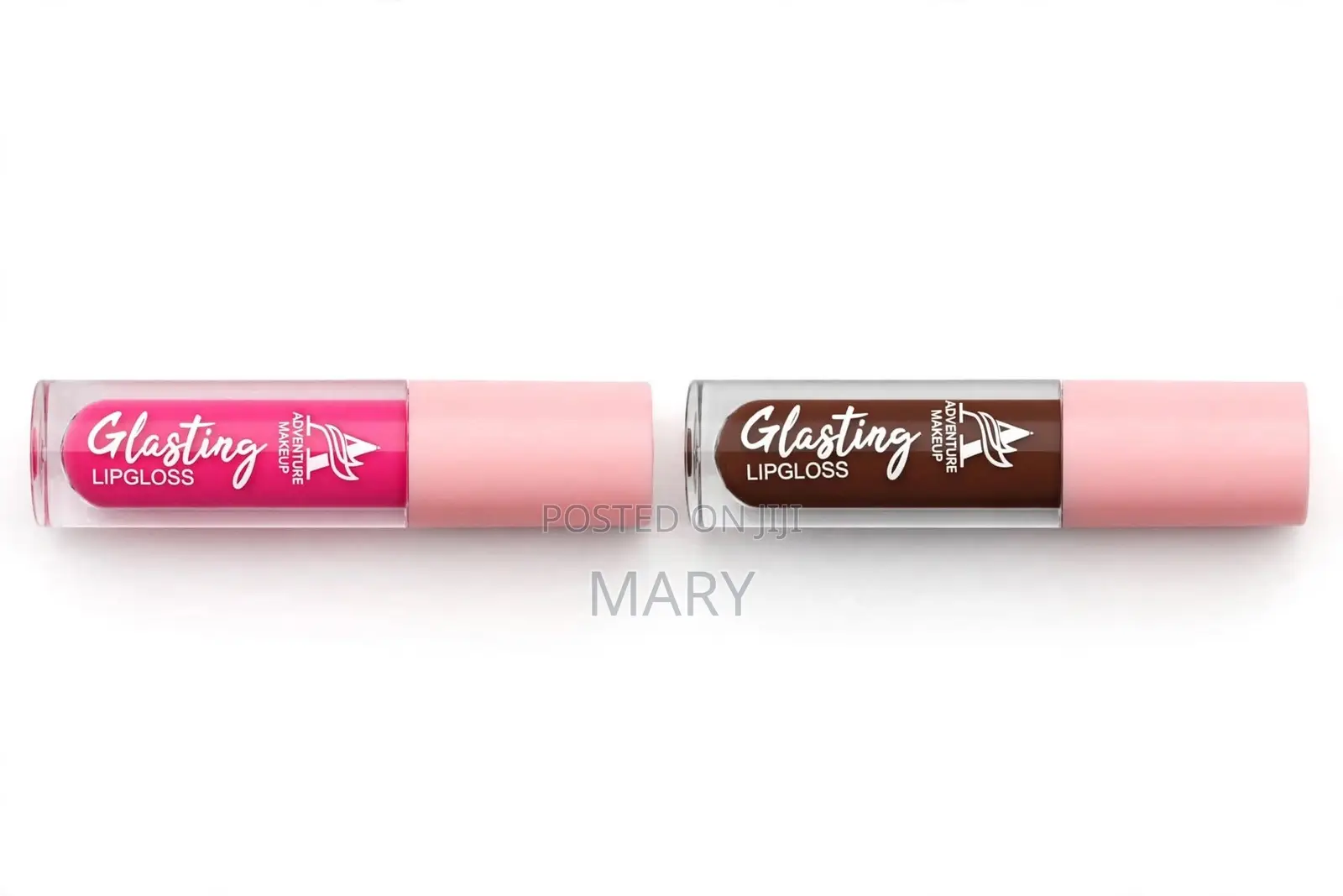 Adventure Glasting Lipgloss Pink & Brown Glossy Set 2in1