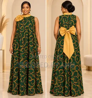 Luxury Green & Gold Gown – Elegance That Speaks