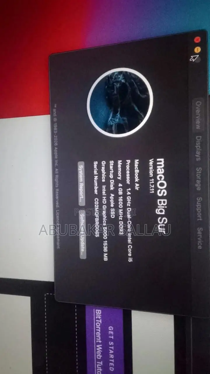 Laptop Apple MacBook 2014 4GB Intel Core i5 SSD 256GB