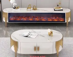 Luxury Center Table and TV Fire Plate Console