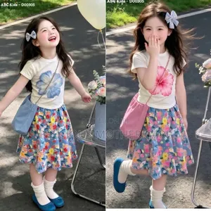 Girl Top and Pleated Skirt With Bag 3 Pics