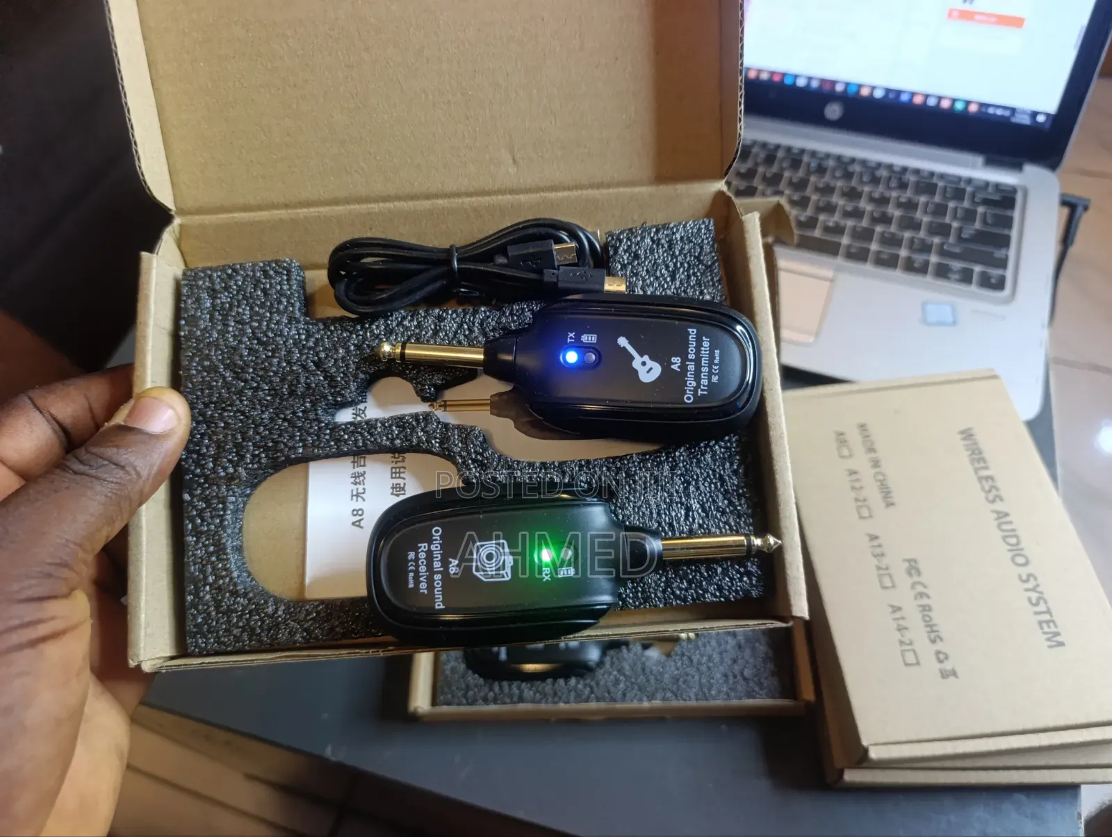 High Quality A8 UHF Wireless Guitar Transmitter Receiver Set