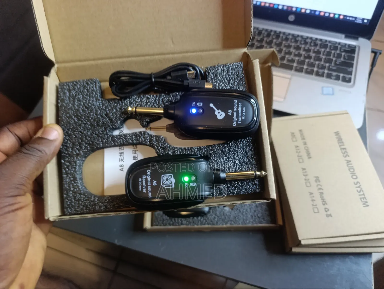 High Quality A8 UHF Wireless Guitar Transmitter Receiver Set