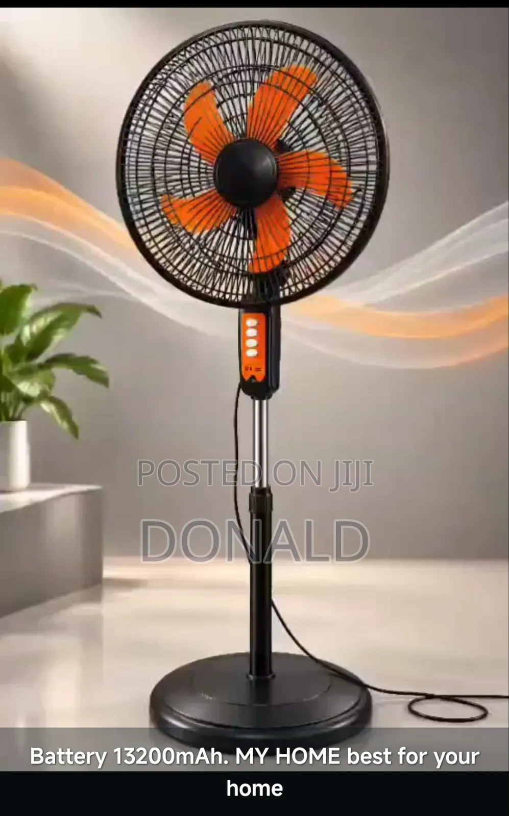 Solar Rechargeable 16" Inches Standing Fan (AC/Dc)