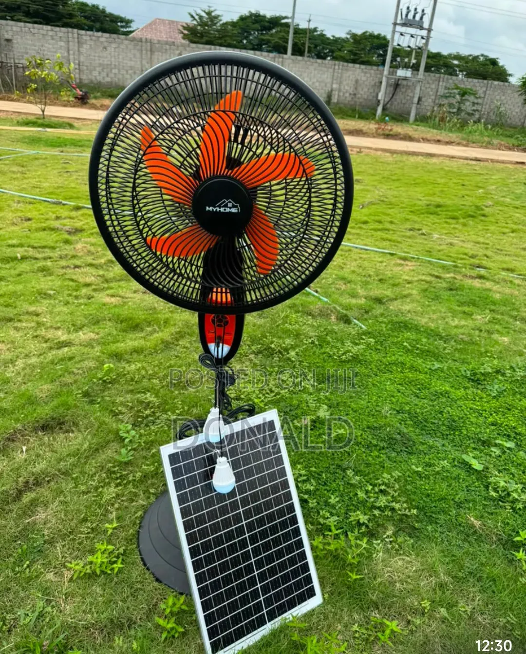 Solar Rechargeable 16" Inches Standing Fan (AC/Dc)