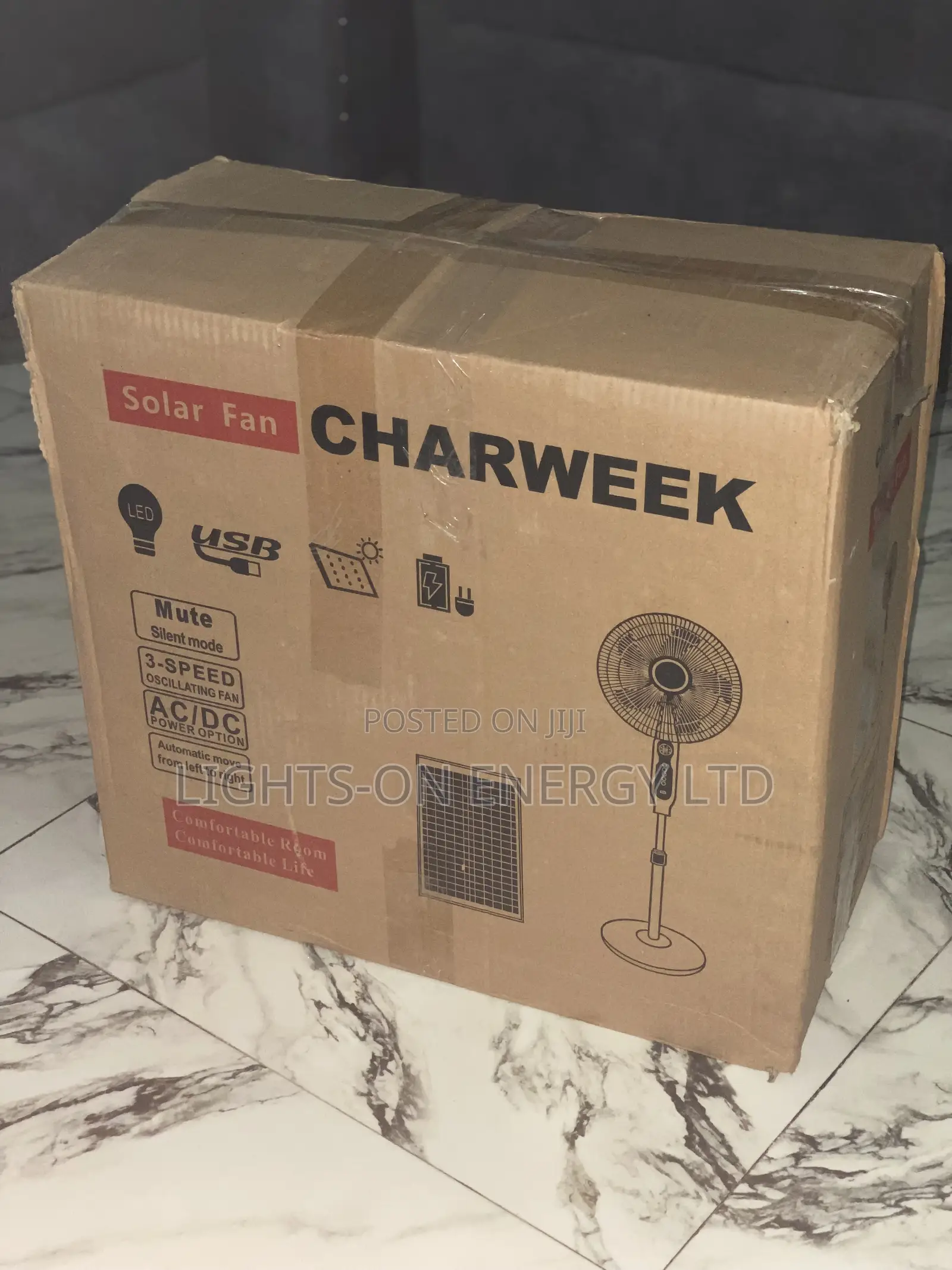 16inch Solar Fan Charweek