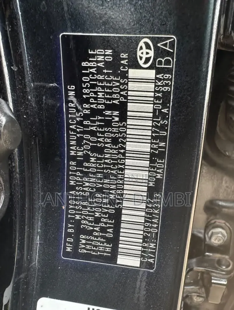 Toyota Corolla 2016 Black
