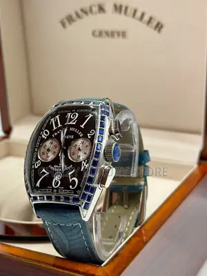 Franck Muller Quality Luxury Genuine Leather Chronograph Wristwatch