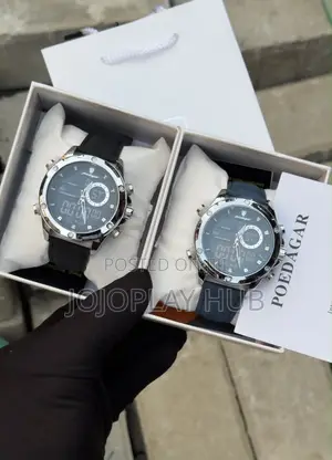 Poedagar Men's Dual-Display Sport Watch