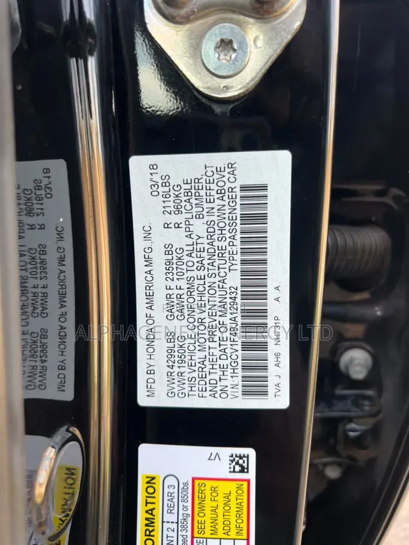 Honda Accord 2018 Black
