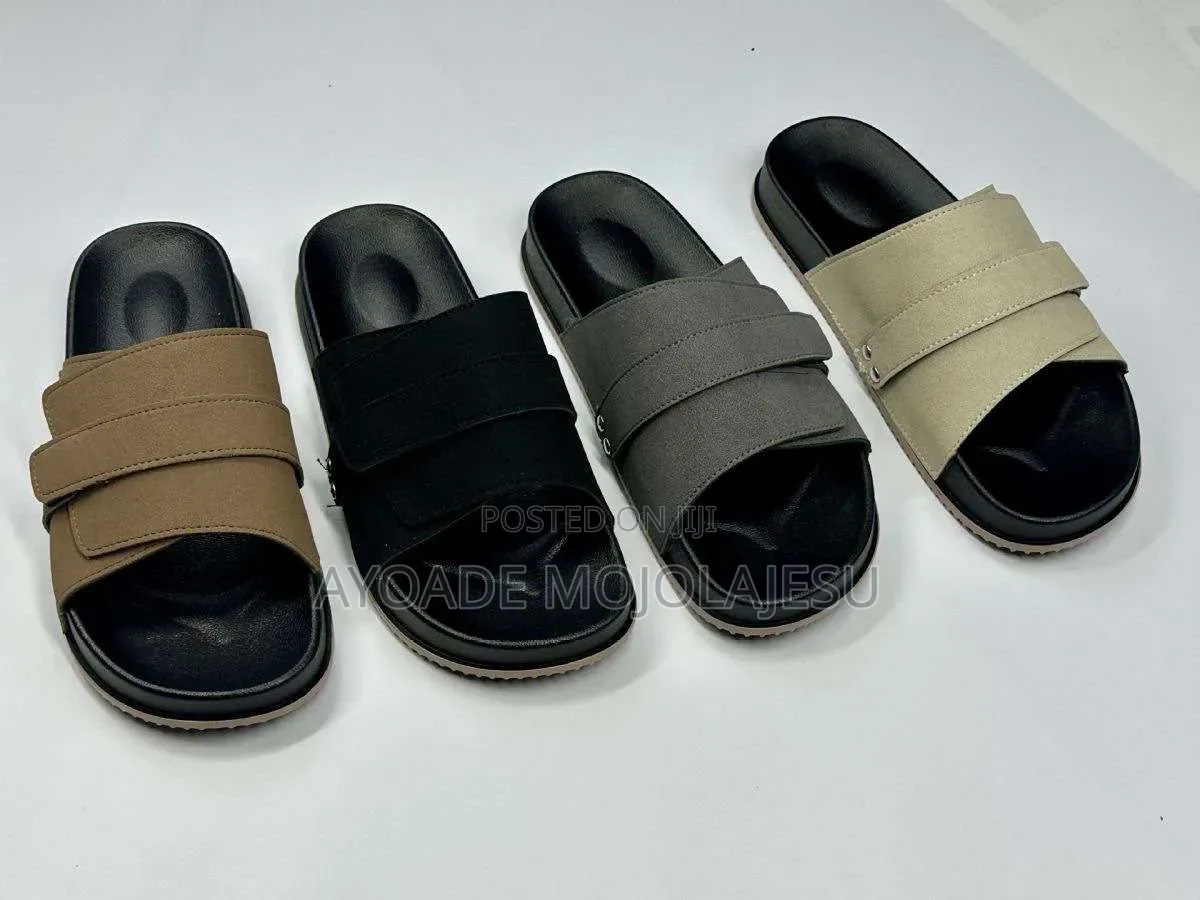 Leather Velcro Men's Slide