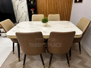 Big Size Modern Dining Table With 6 Chairs for Sale