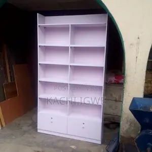 Used Wooden Display Shelf With Storage Cabinets for Sale
