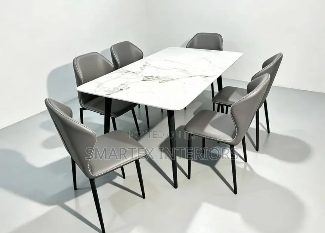 Imported Quality Marble Top Dining Table With Chairs